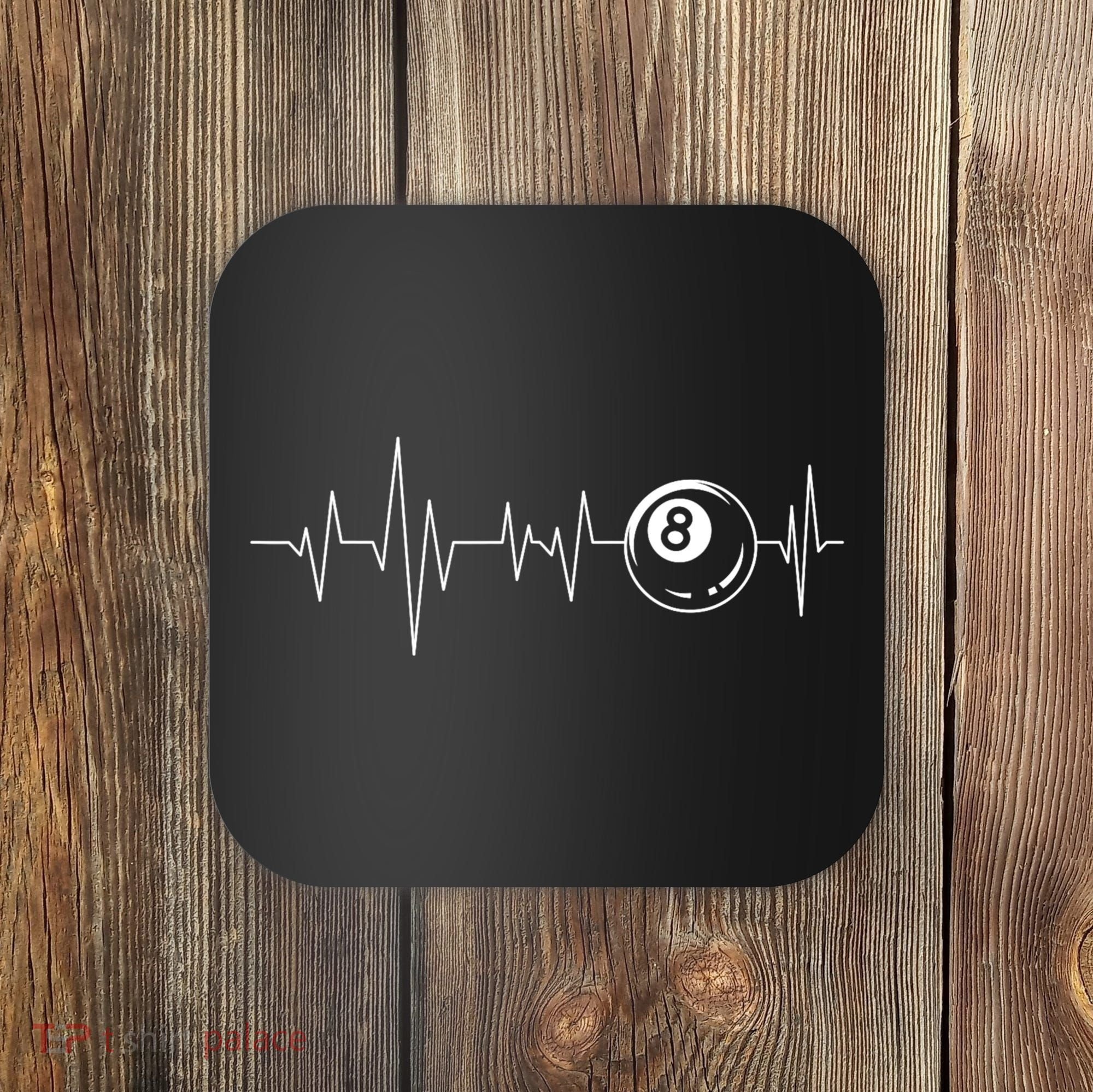 Pool Heartbeat Billiard Player Lover Sports Game Coaster