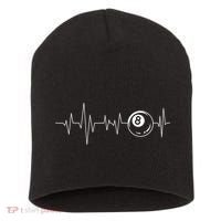 Pool Heartbeat Billiard Player Lover Sports Game Short Acrylic Beanie thumb 0