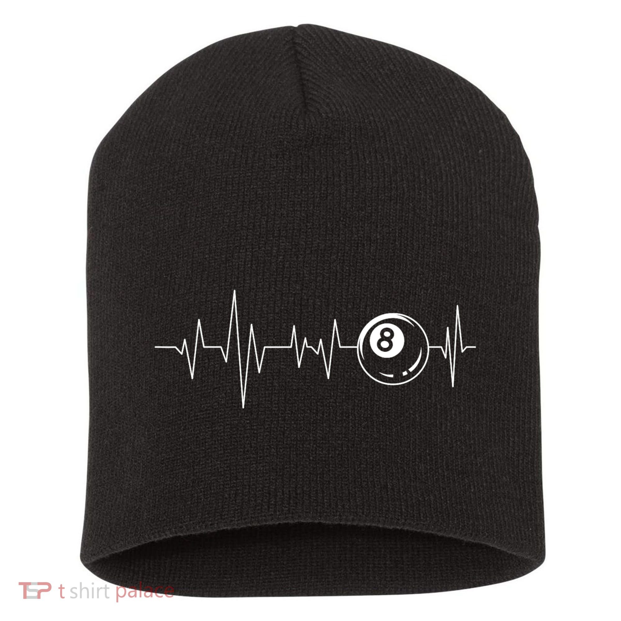 Pool Heartbeat Billiard Player Lover Sports Game Short Acrylic Beanie