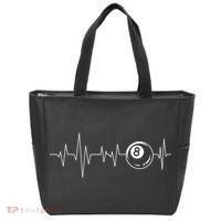 Pool Heartbeat Billiard Player Lover Sports Game Tote Bag thumb 0