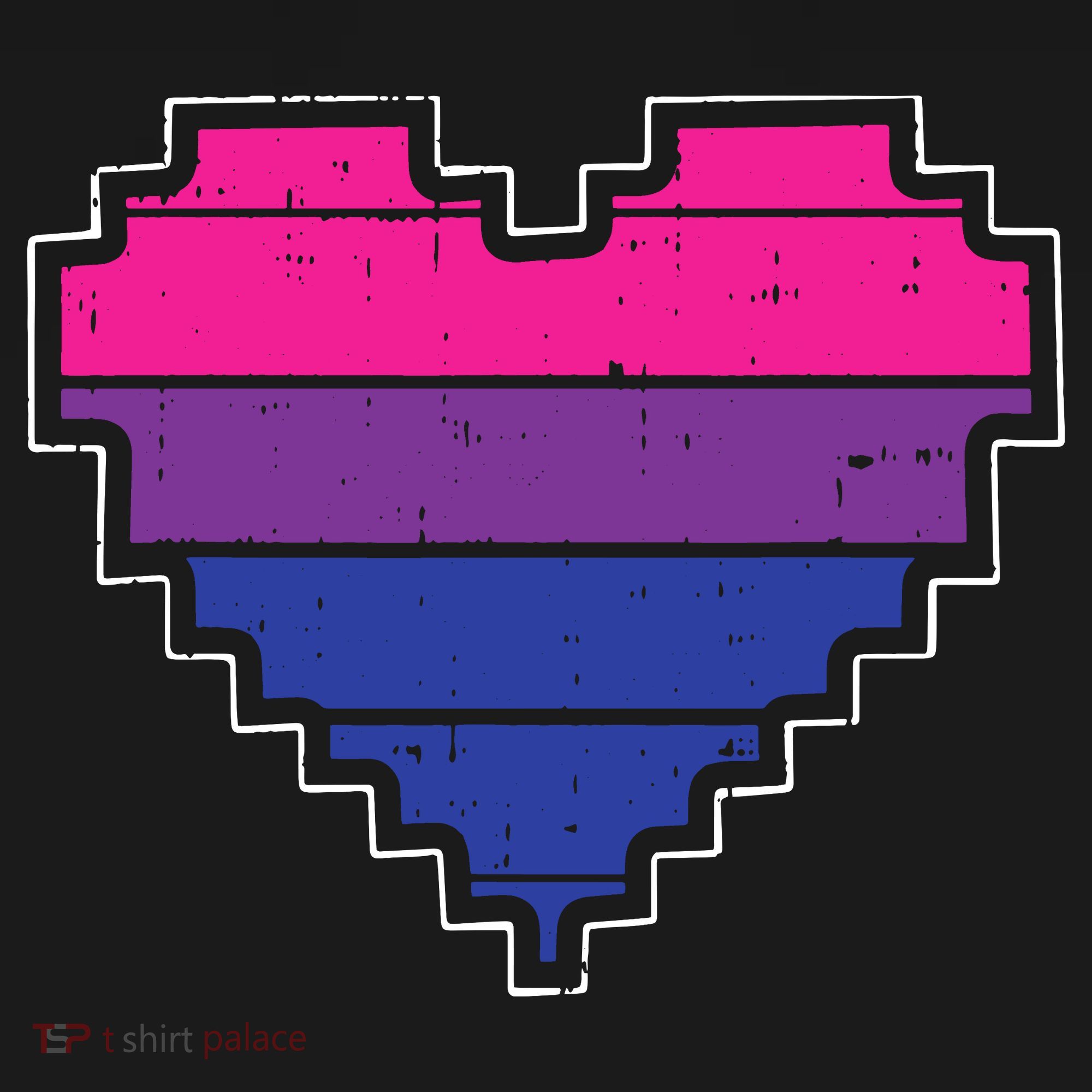 Pixel Heart Bisexual Pride Retro Gaming LGBTQ Ally Gamer Long Sleeve Shirt