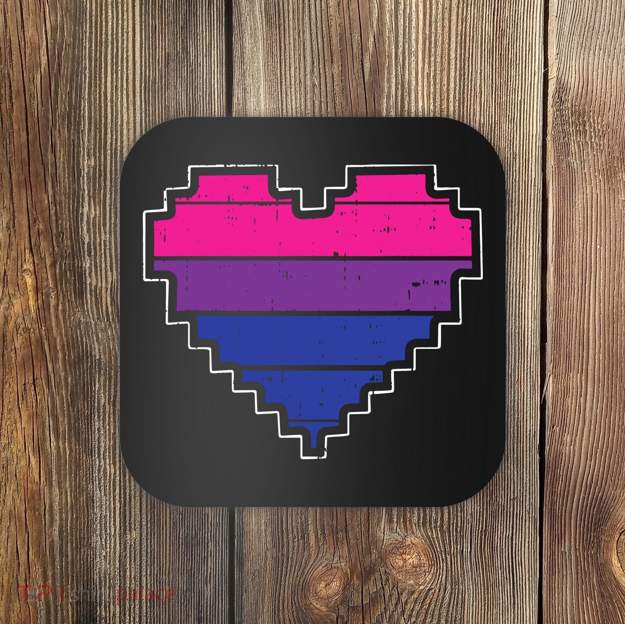 Pixel Heart Bisexual Pride Retro Gaming LGBTQ Ally Gamer Coaster