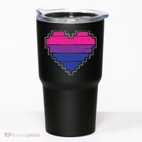 Pixel Heart Bisexual Pride Retro Gaming LGBTQ Ally Gamer Tumbler thumb 0