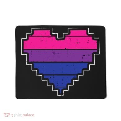 Pixel Heart Bisexual Pride Retro Gaming LGBTQ Ally Gamer Mousepad