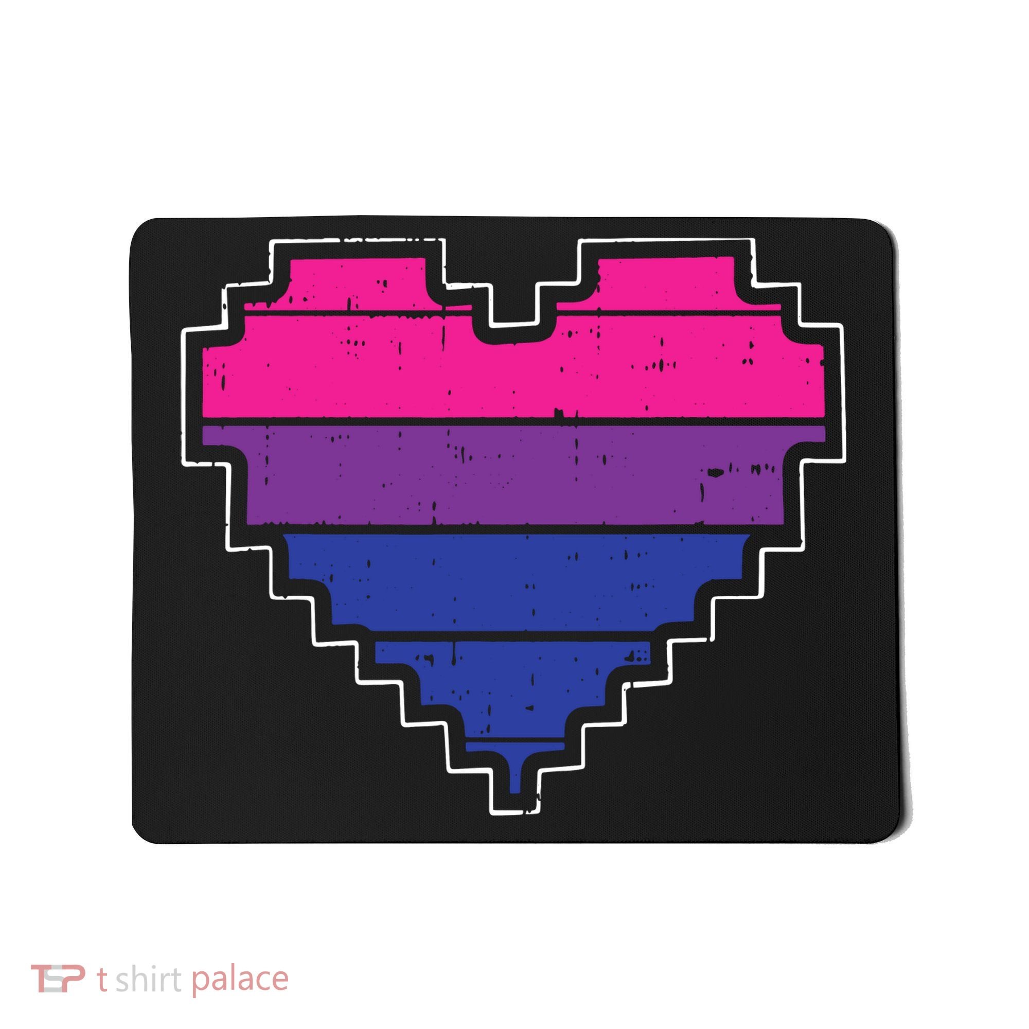Pixel Heart Bisexual Pride Retro Gaming LGBTQ Ally Gamer Mousepad