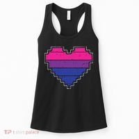 Pixel Heart Bisexual Pride Retro Gaming LGBTQ Ally Gamer Women's Tank Top thumb 0