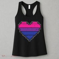 Pixel Heart Bisexual Pride Retro Gaming LGBTQ Ally Gamer Women's Tank Top thumb 3