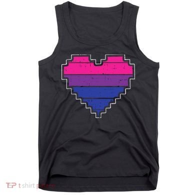 Pixel Heart Bisexual Pride Retro Gaming LGBTQ Ally Gamer Tank Top