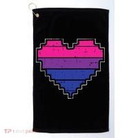 Pixel Heart Bisexual Pride Retro Gaming LGBTQ Ally Gamer Golf Towel thumb 0