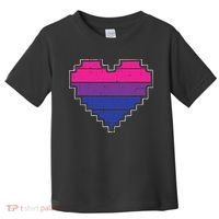 Pixel Heart Bisexual Pride Retro Gaming LGBTQ Ally Gamer Toddler T-Shirt thumb 0