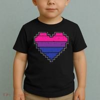 Pixel Heart Bisexual Pride Retro Gaming LGBTQ Ally Gamer Toddler T-Shirt thumb 2