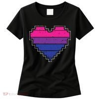 Pixel Heart Bisexual Pride Retro Gaming LGBTQ Ally Gamer Women's T-Shirt thumb 0