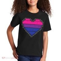 Pixel Heart Bisexual Pride Retro Gaming LGBTQ Ally Gamer Kids T-Shirt thumb 2