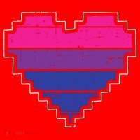 Pixel Heart Bisexual Pride Retro Gaming LGBTQ Ally Gamer Santa Hat thumb 1