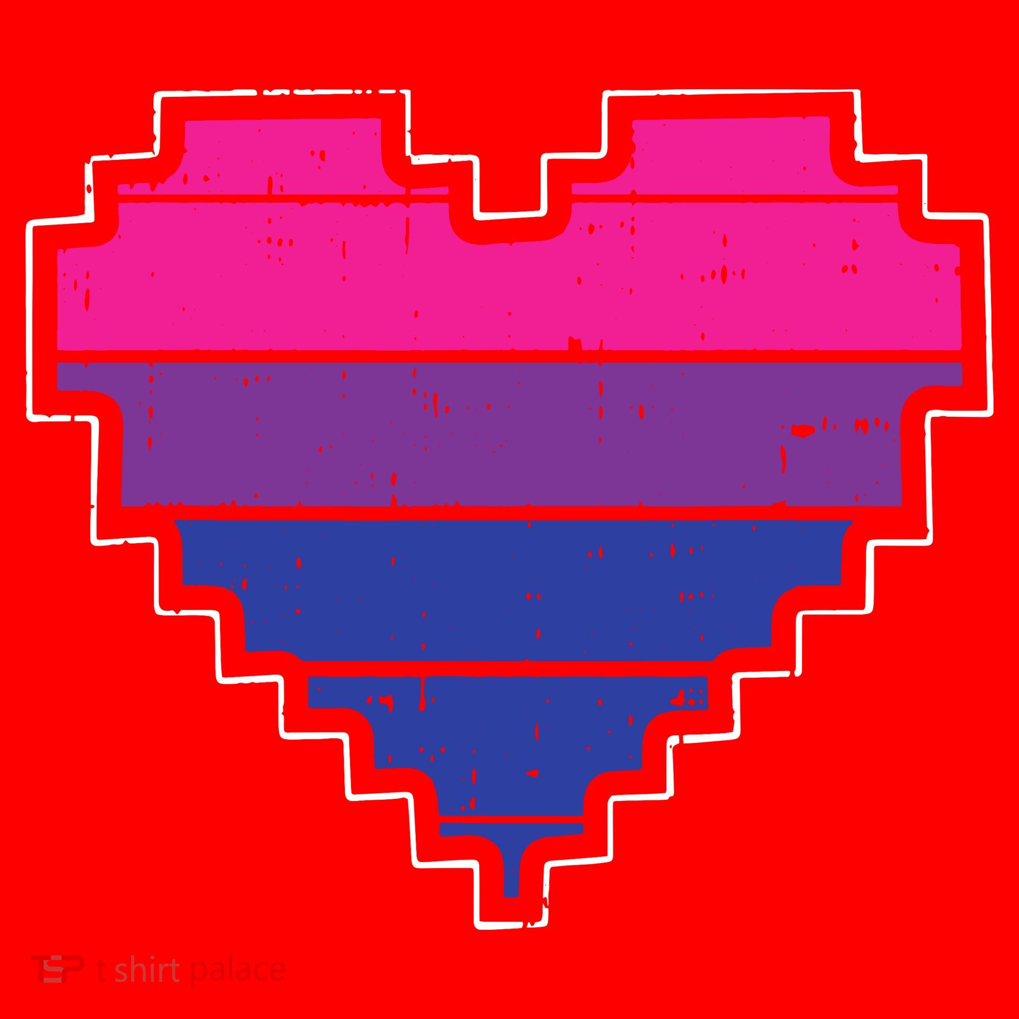Pixel Heart Bisexual Pride Retro Gaming LGBTQ Ally Gamer Santa Hat