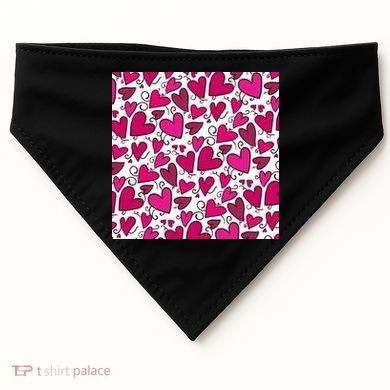 Pink Hearts Cute Valentine's Day Gift USA-Made Doggie Bandana