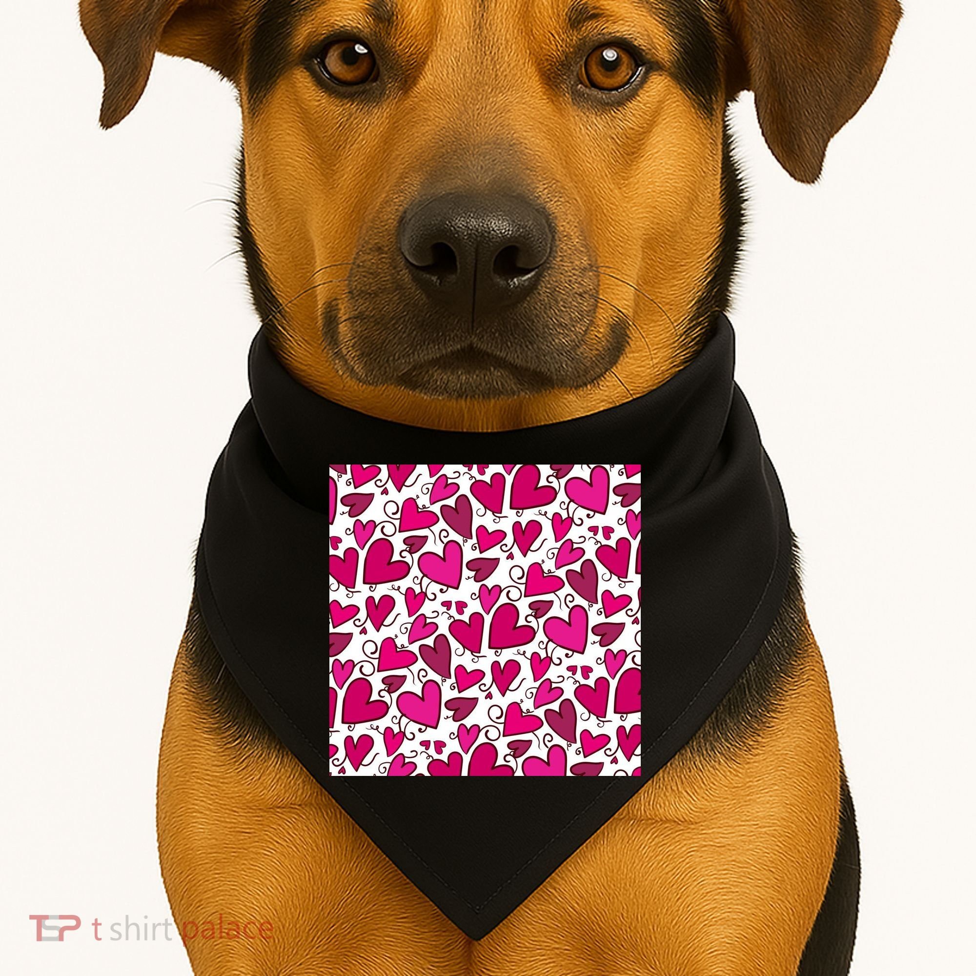 Pink Hearts Cute Valentine's Day Gift USA-Made Doggie Bandana
