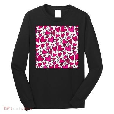 Pink Hearts Cute Valentine's Day Gift Long Sleeve Shirt