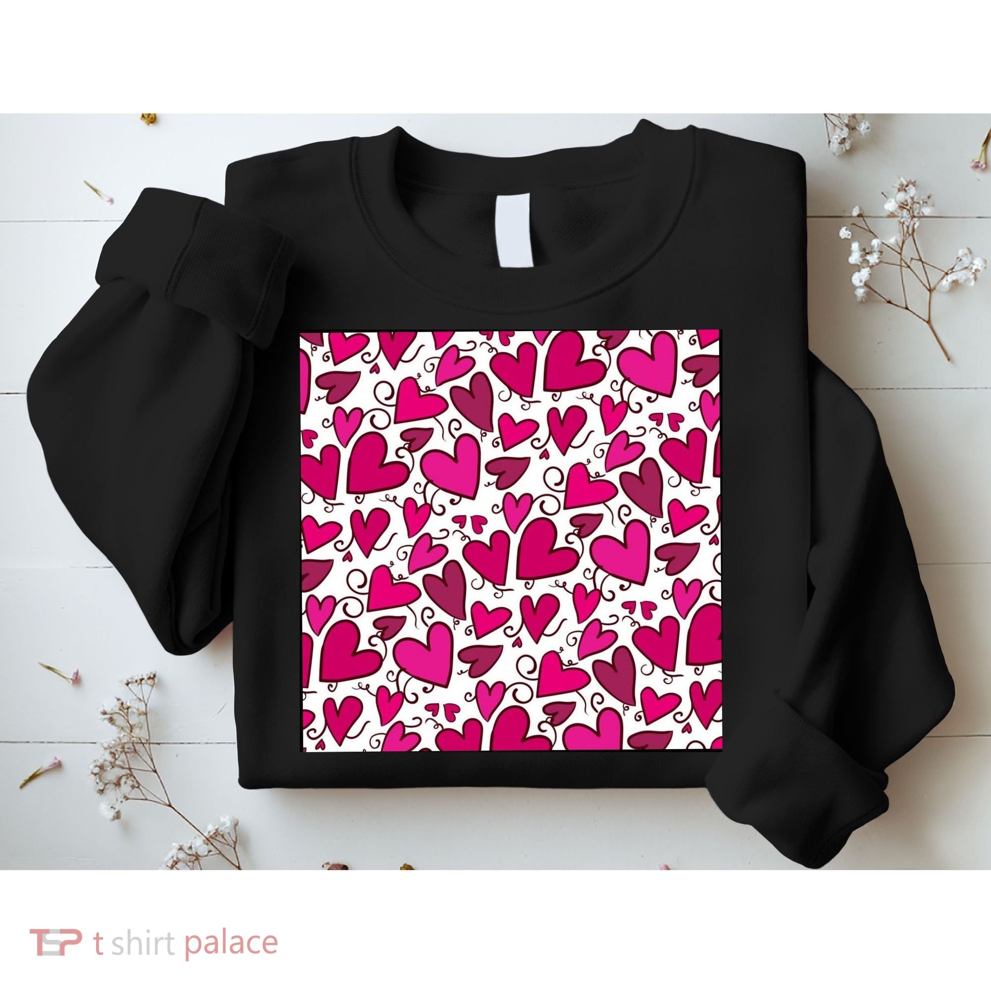 Pink Hearts Cute Valentine's Day Gift Sweatshirt