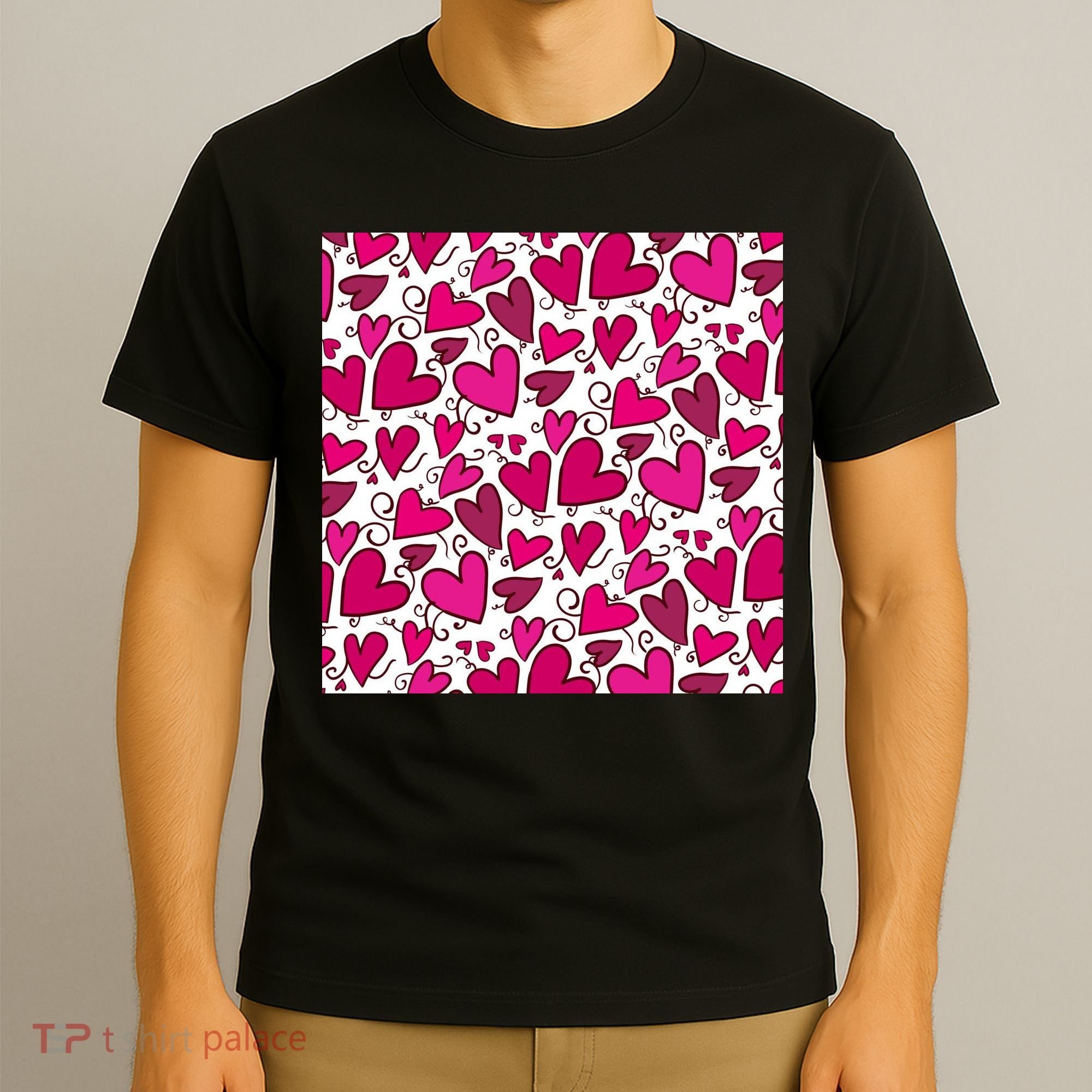Pink Hearts Cute Valentine's Day Gift T-Shirt