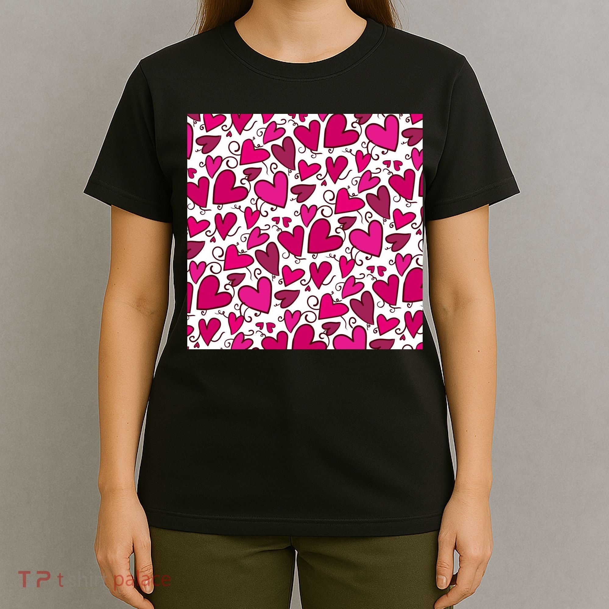 Pink Hearts Cute Valentine's Day Gift T-Shirt