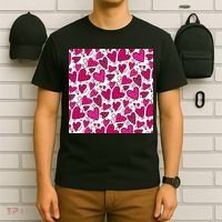 Pink Hearts Cute Valentine's Day Gift T-Shirt thumb 6