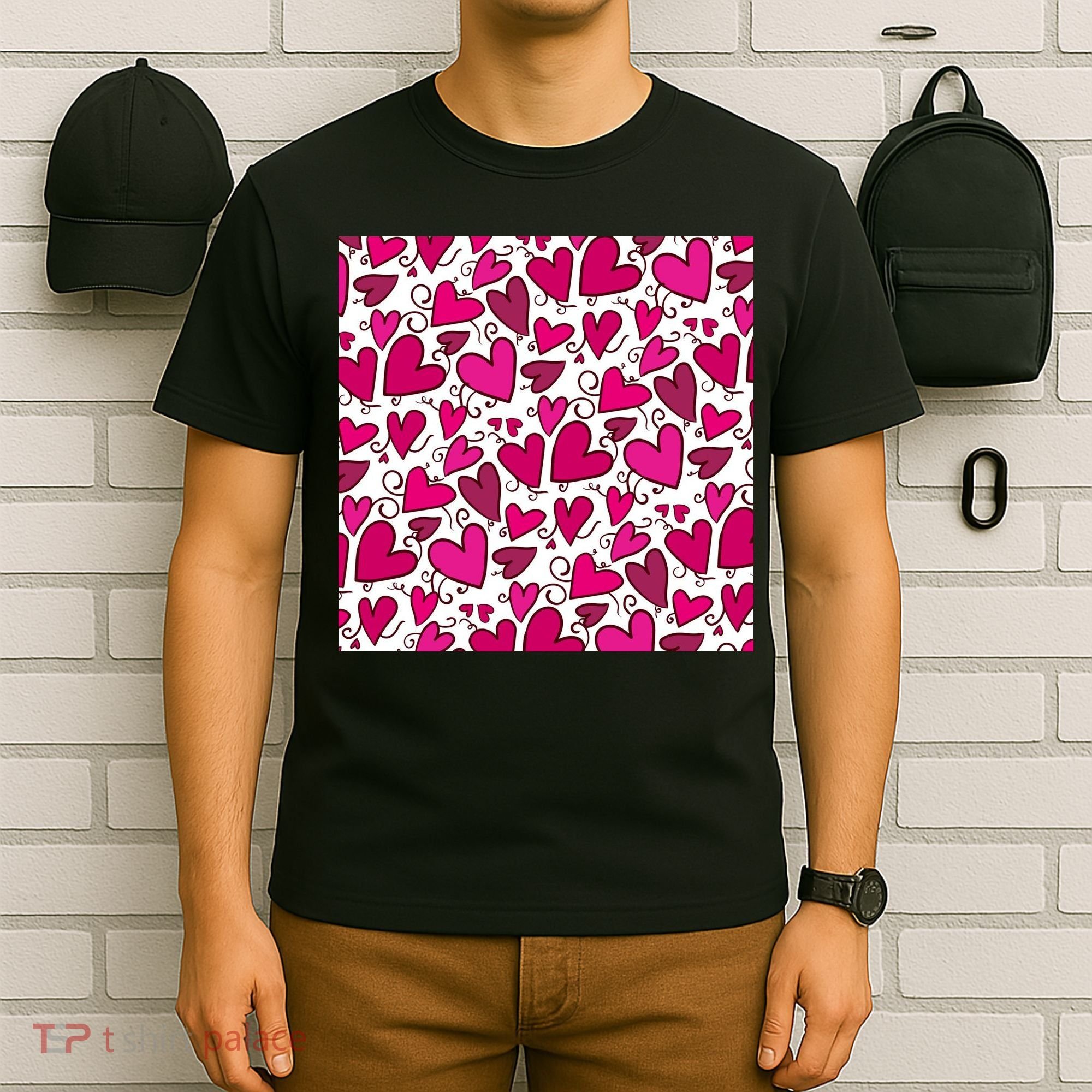 Pink Hearts Cute Valentine's Day Gift T-Shirt
