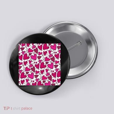 Pink Hearts Cute Valentine's Day Gift Button