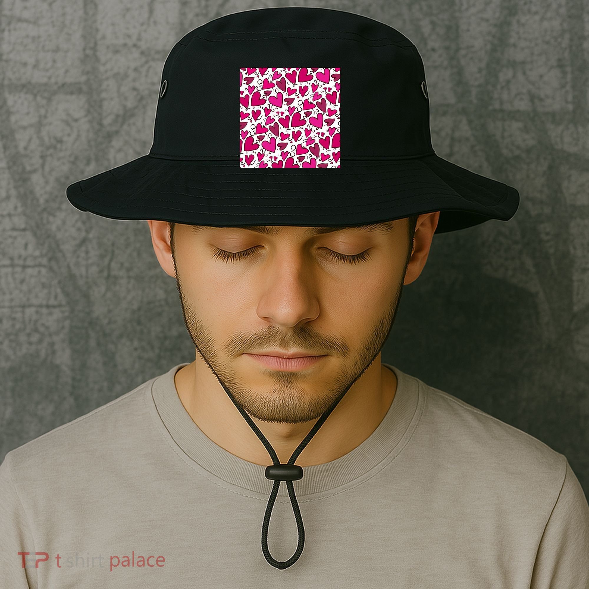 Pink Hearts Cute Valentine's Day Gift Bucket Hat