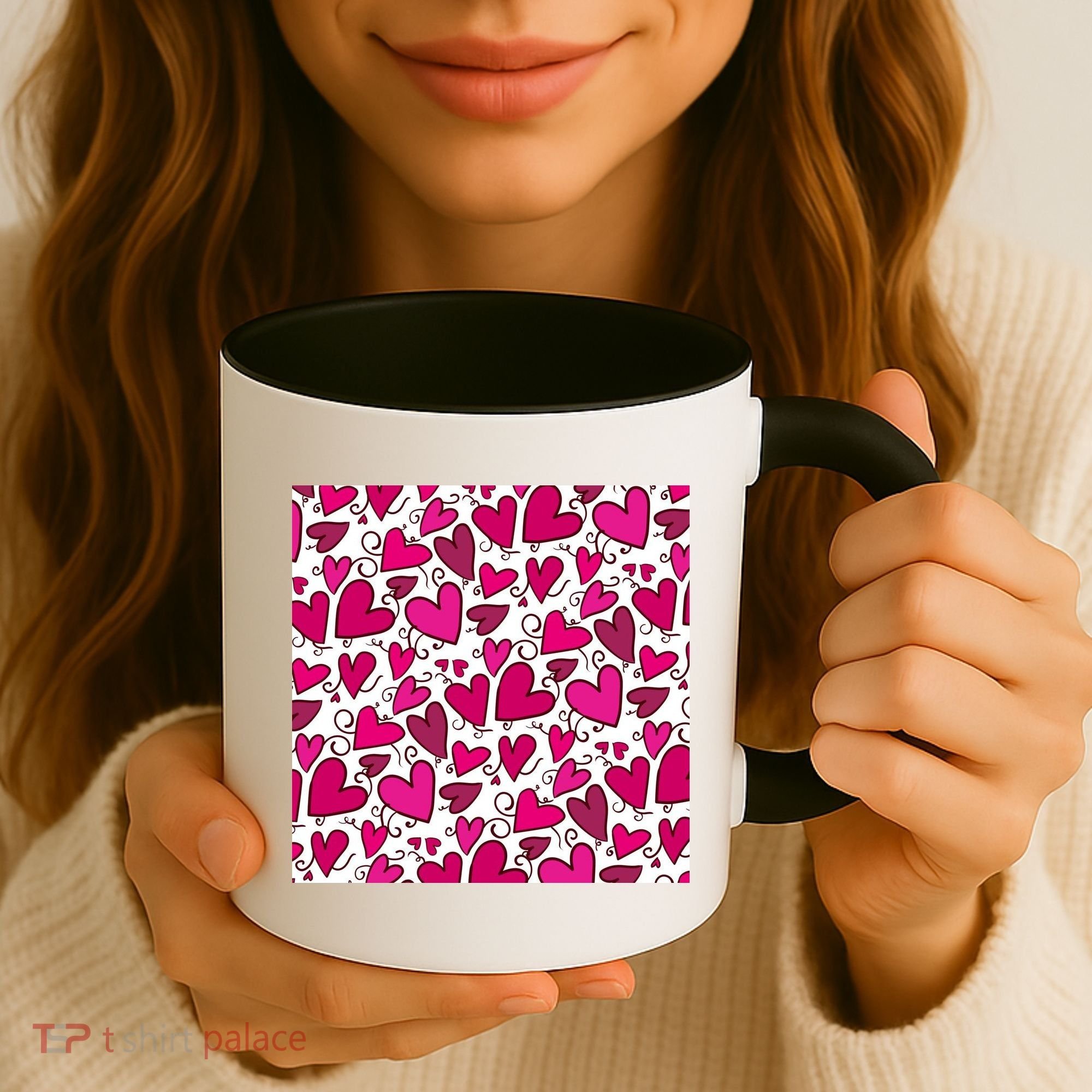 Pink Hearts Cute Valentine's Day Gift Coffee Mug