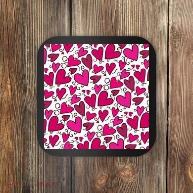 Pink Hearts Cute Valentine's Day Gift Coaster