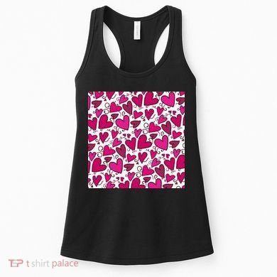 Pink Hearts Cute Valentine's Day Gift Women's Tank Top