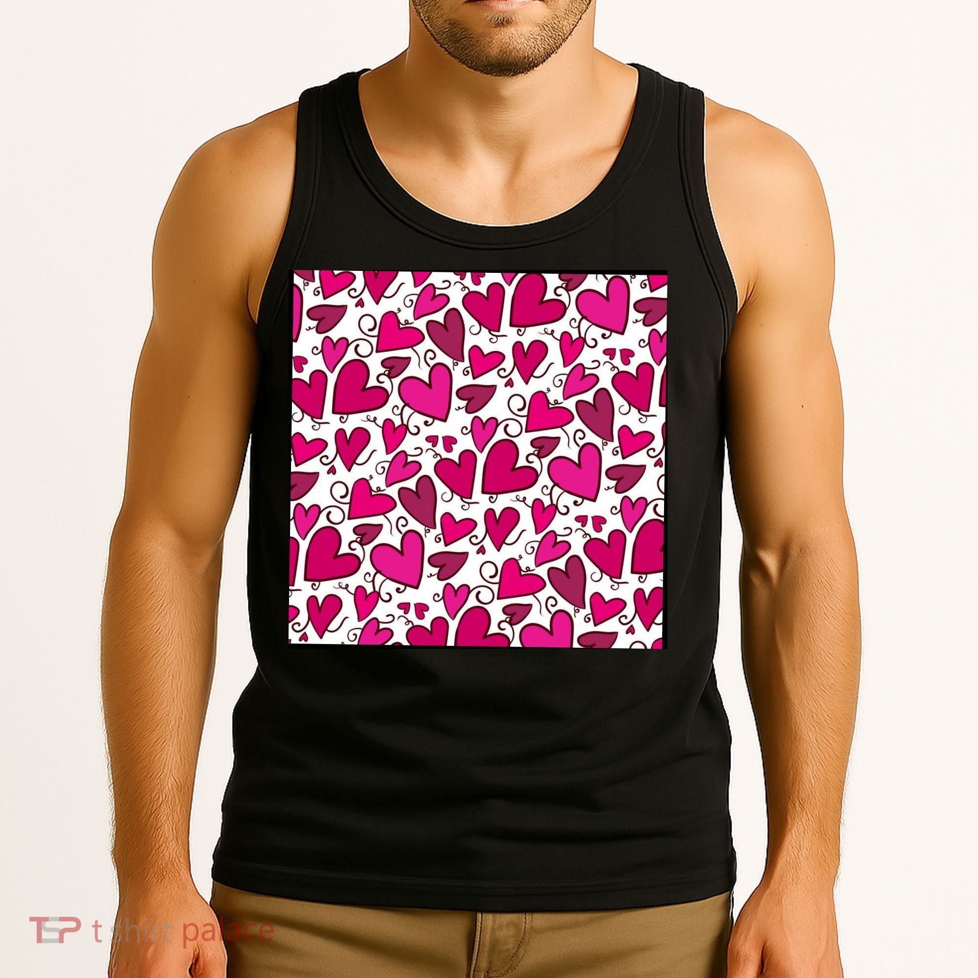 Pink Hearts Cute Valentine's Day Gift Tank Top