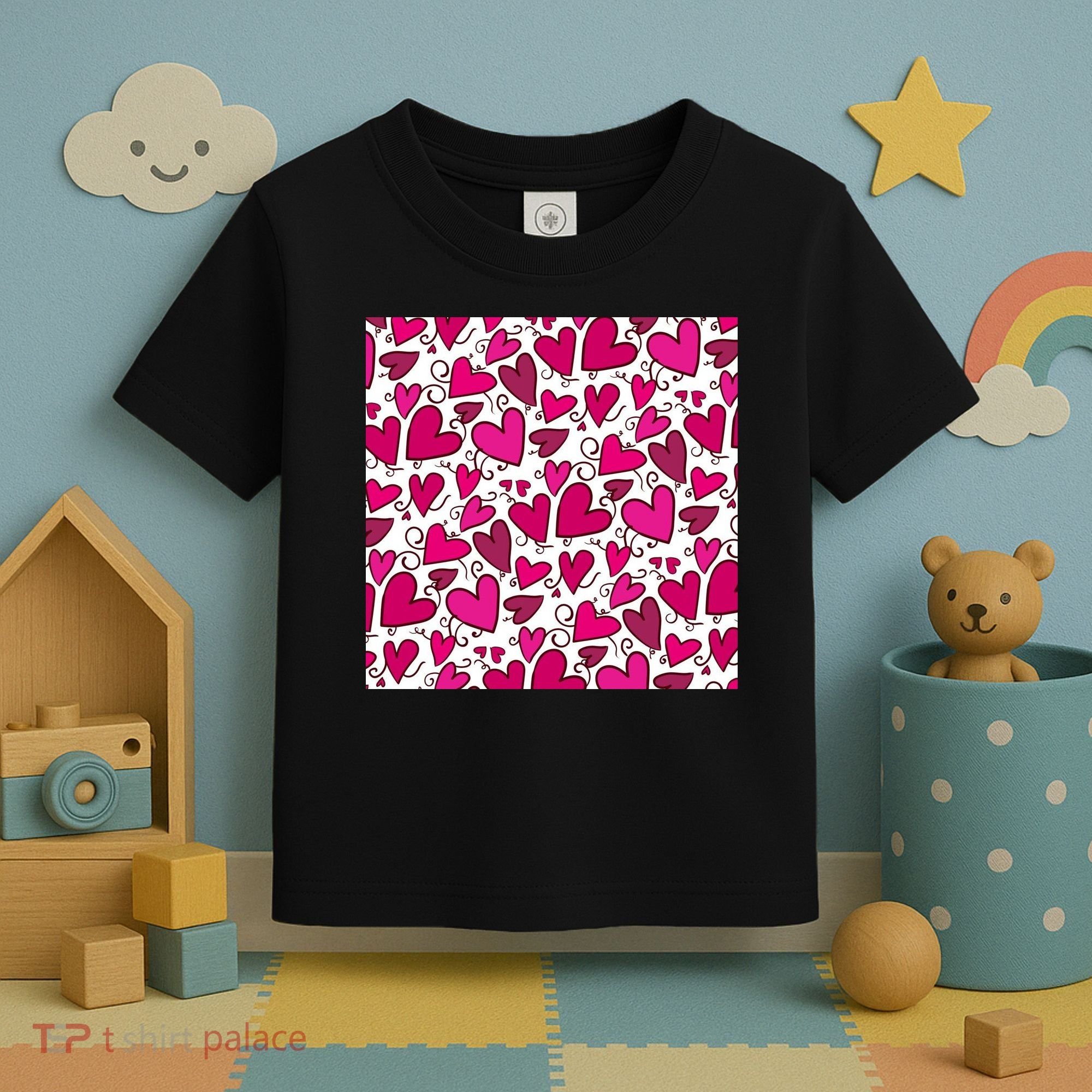 Pink Hearts Cute Valentine's Day Gift Toddler T-Shirt
