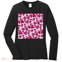 Pink Hearts Cute Valentine's Day Gift Women's Long Sleeve Shirt thumb 0