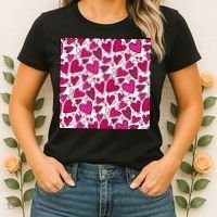 Pink Hearts Cute Valentine's Day Gift Women's T-Shirt thumb 2