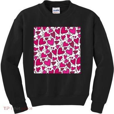 Pink Hearts Cute Valentine's Day Gift Kids Sweatshirt