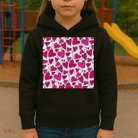 Pink Hearts Cute Valentine's Day Gift Kids Hoodie thumb 3