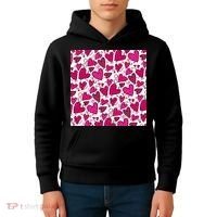 Pink Hearts Cute Valentine's Day Gift Kids Hoodie thumb 4
