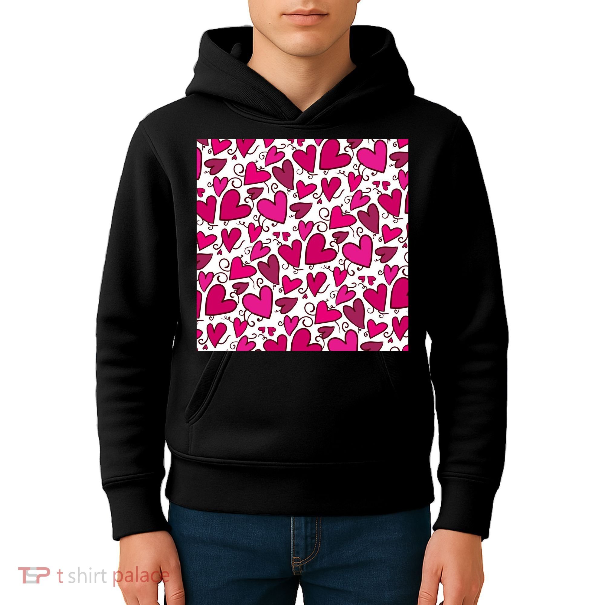 Pink Hearts Cute Valentine's Day Gift Kids Hoodie