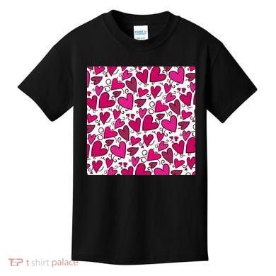 Pink Hearts Cute Valentine's Day Gift Kids T-Shirt