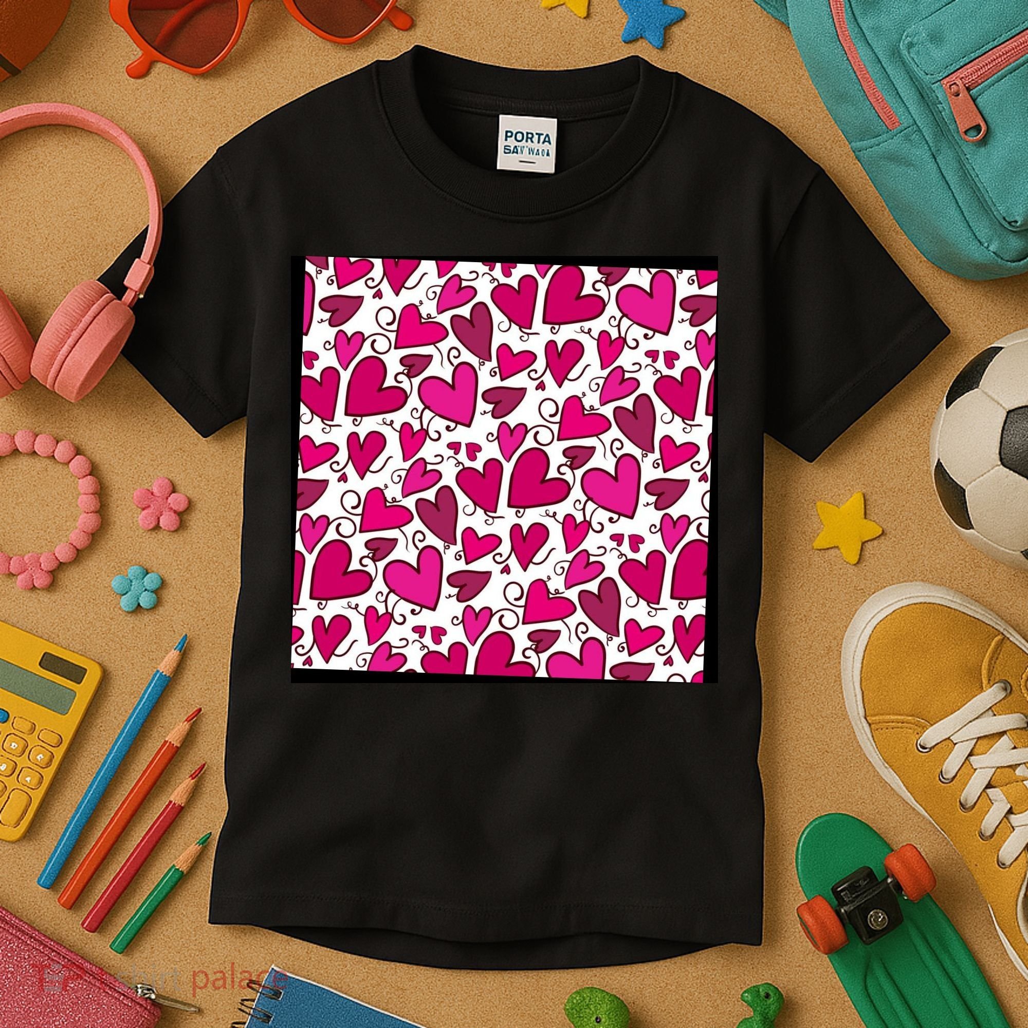 Pink Hearts Cute Valentine's Day Gift Kids T-Shirt
