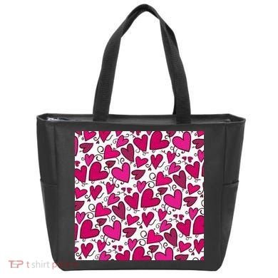 Pink Hearts Cute Valentine's Day Gift Tote Bag