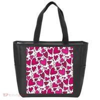 Pink Hearts Cute Valentine's Day Gift Tote Bag thumb 0