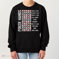 Poker Hands Cheat Sheet Card Casino Games Funny Player Gift Women's Sweatshirt thumb 0
