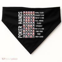Poker Hands Cheat Sheet Card Casino Games Funny Player Gift USA-Made Doggie Bandana thumb 0