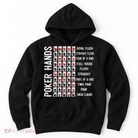 Poker Hands Cheat Sheet Card Casino Games Funny Player Gift Hoodie thumb 0