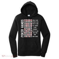 Poker Hands Cheat Sheet Card Casino Games Funny Player Gift Women's Hoodie thumb 0