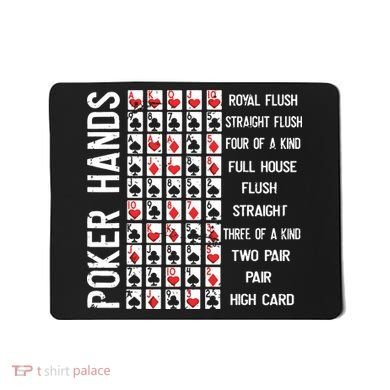 Poker Hands Cheat Sheet Card Casino Games Funny Player Gift Mousepad