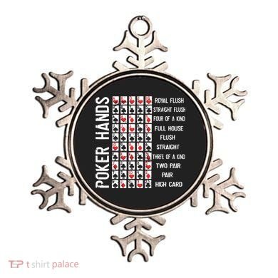 Poker Hands Cheat Sheet Card Casino Games Funny Player Gift Ornament